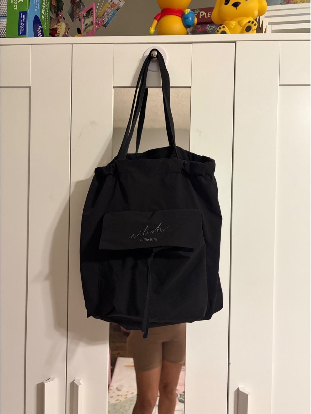Billie Eilish Black Drawstring Tote Bag